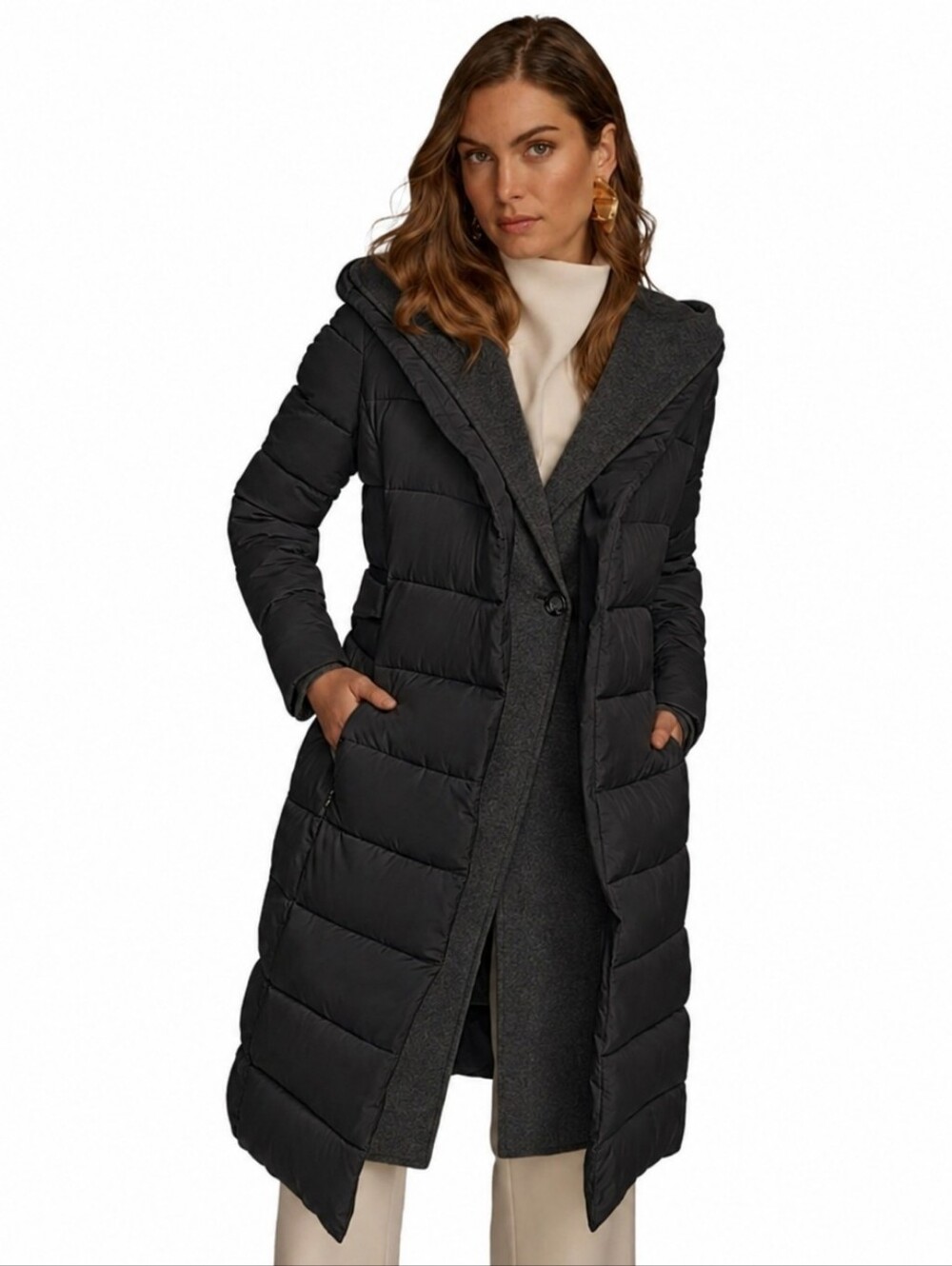 Donna Karan Women's Hooded Puffer Coat